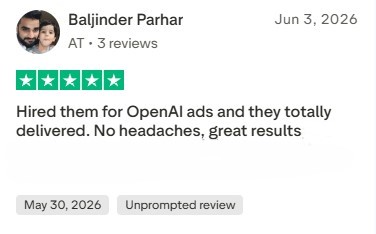Five-star Trustpilot review from Baljinder Parhar.